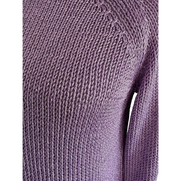 J CREW Holiday Purple Metallic Crewneck Sweater Size XS - Picture 6 of 9